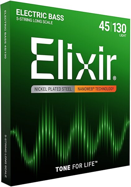Elixir Nickel-Plated Steel Electric Bass Strings, 5-String, Light, Long Scale, 14202, View2