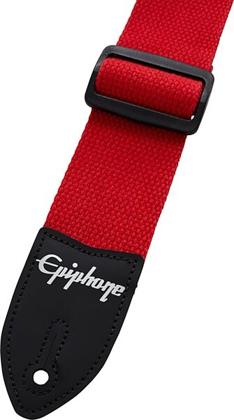 Epiphone Cotton Guitar Strap, Red, Action Position Back