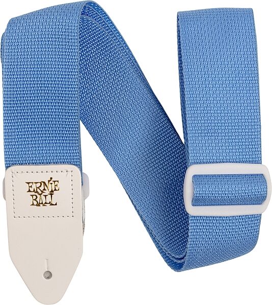 Ernie Ball Polypro Guitar Strap, Blue/White, Action Position Back