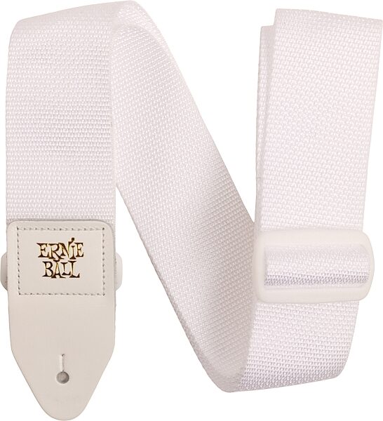 Ernie Ball Polypro Guitar Strap, White, Action Position Back