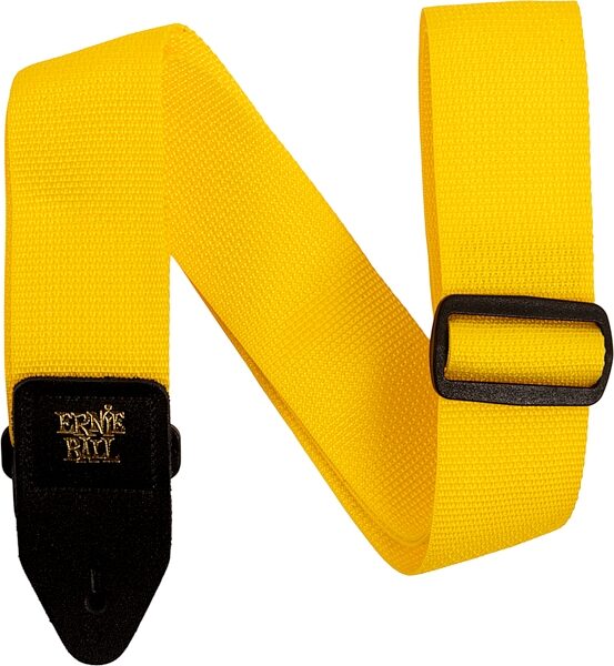 Ernie Ball Polypro Guitar Strap, Yellow/Black, Action Position Back