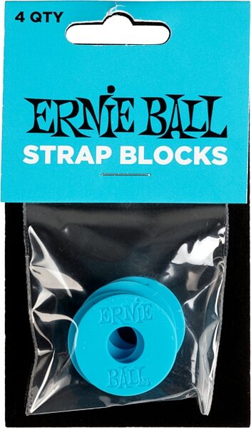 Ernie Ball Strap Blocks, Blue, 4-Pack, Action Position Back