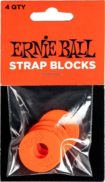 Ernie Ball Strap Blocks, Red, 4-Pack, Action Position Back