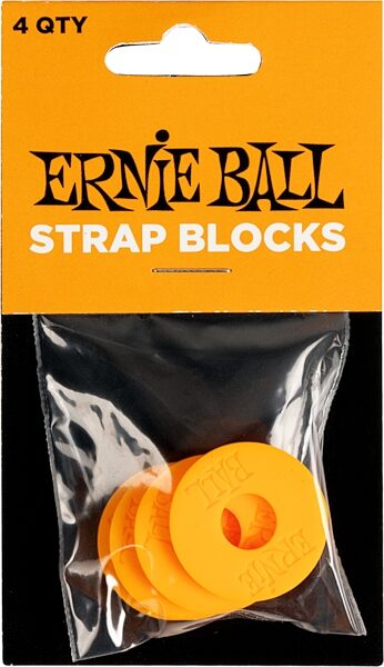 Ernie Ball Strap Blocks, Orange, 4-Pack, Action Position Back