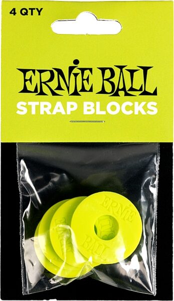 Ernie Ball Strap Blocks, Green, 4-Pack, Action Position Back