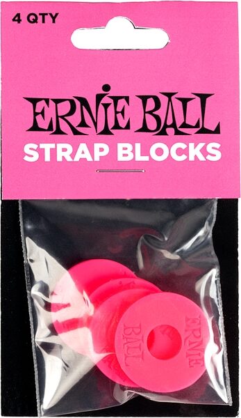Ernie Ball Strap Blocks, Pink, 4-Pack, Action Position Back
