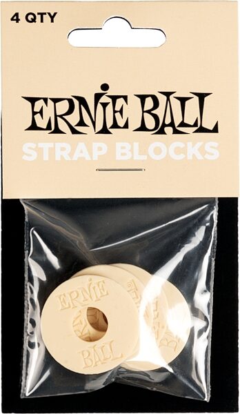 Ernie Ball Strap Blocks, Cream, 4-Pack, Action Position Back
