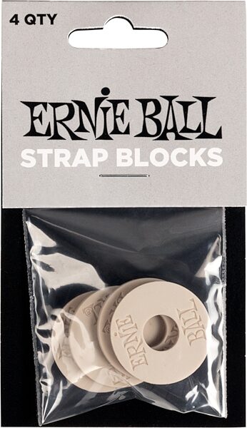 Ernie Ball Strap Blocks, Gray, 4-Pack, Action Position Back