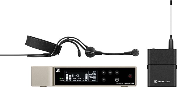 Sennheiser EW-D ME-3 Headmic Set Wireless Microphone System, Band R4-9 (552-607.8 MHz), Action Position Front