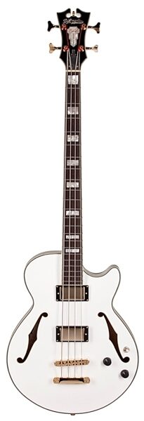 D'Angelico EXBASS Semi-Hollowbody Electric Bass, White