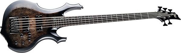 ESP LTD F-5 Ebony Electric Bass, 5-String, Charcoal Burst Satin, Action Position Back