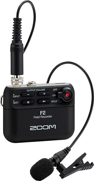 Zoom F2 Digital Field Recorder with Lavalier Microphone, Warehouse Resealed, Main