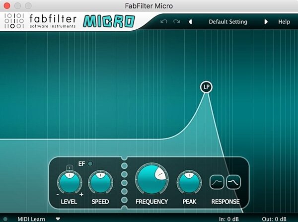 FabFilter Micro Audio Plug-in Software, Digital Download, Screenshot Front