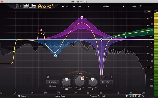 FabFilter Pro-Q 3 Equalizer Audio Plug-in Software, Digital Download, Screenshot Front