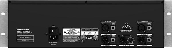 Behringer FBQ6200HD Hi-Definition Ultragraph Pro 31-Band Equalizer, Rear