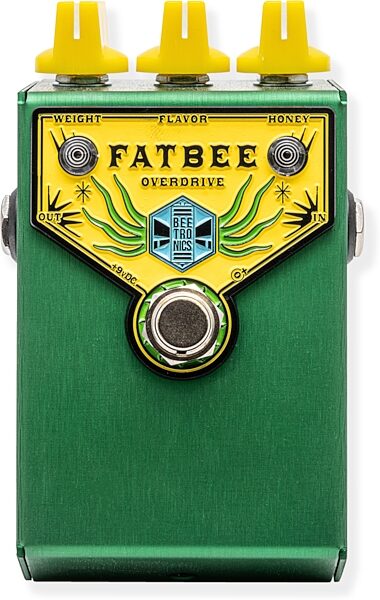 Beetronics Limited Edition Fatbee Overdrive Pedal, Green Yellow, Action Position Front