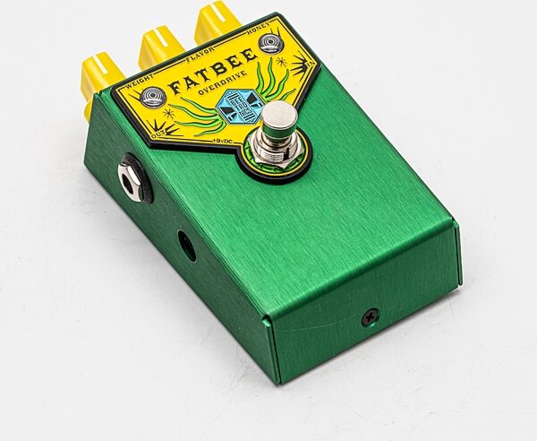 Beetronics Limited Edition Fatbee Overdrive Pedal, Green Yellow, Angled Front