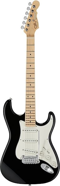 G&L Fullerton Deluxe Legacy Electric Guitar, with Maple Fingerboard (with Gig Bag), Jet Black, Blemished, Action Position Back