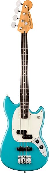 Fender Player II Mustang PJ Electric Bass, with Rosewood Fingerboard, Aquatone Blue, Action Position Back