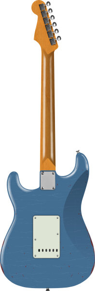 Fender Limited Edition Vintera II Road Worn '60s Stratocaster Rosewood Fingerboard Electric Guitar (with Gig Bag), Lake Placid Blue, Action Position Back