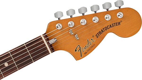 Fender 70th Anniversary Vintera II Stratocaster Electric Guitar (with Case), Antigua, Action Position Back