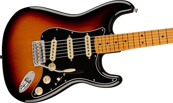 Fender Vintera II '70s Stratocaster Electric Guitar, Maple Fingerboard (with Gig Bag), 3-Color Sunburst, Action Position Back