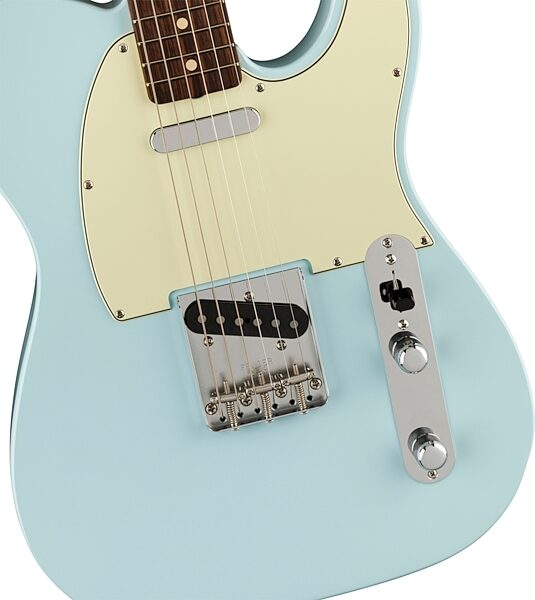 Fender Vintera II '60s Telecaster Electric Guitar, Rosewood Fingerboard (with Gig Bag), Sonic Blue, Action Position Back