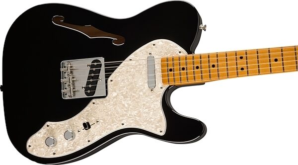 Fender Vintera II '60s Telecaster Thinline Electric Guitar, Maple Fingerboard (with Gig Bag), Black, Action Position Back