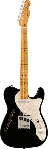 Fender Vintera II '60s Telecaster Thinline Electric Guitar, Maple Fingerboard (with Gig Bag), Black, Action Position Back