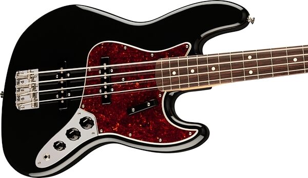 Fender Vintera II '60s Jazz Electric Bass, Rosewood Fingerboard (with Gig Bag), Black, Action Position Back