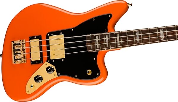 Fender Limited Edition Mike Kerr Jaguar Bass Guitar (with Gig Bag), Tigers Orange, Action Position Back