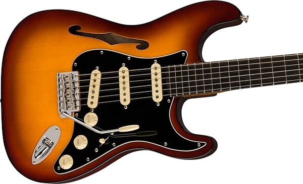 Fender Limited Edition Suona Stratocaster Thinline Electric Guitar (with Case), Violin Burst, Action Position Back