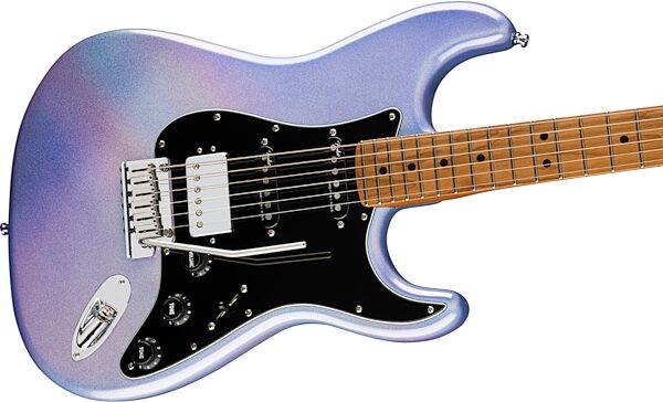 Fender 70th Anniversary American Ultra Stratocater HSS Electric Guitar (with Case), Amethyst, Action Position Back