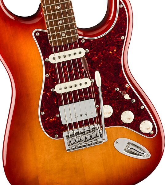 Squier Limited Edition Classic Vibe '60s Stratocaster HSS Electric Guitar, Laurel Fingerboard, Sienna Sunburst, Action Position Back