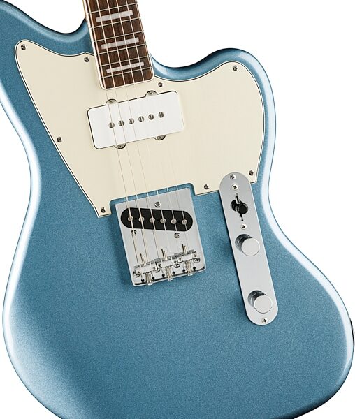 Squier Limited Edition Paranormal Offset Telecaster SJ Electric Guitar, Ice Blue, Action Position Back