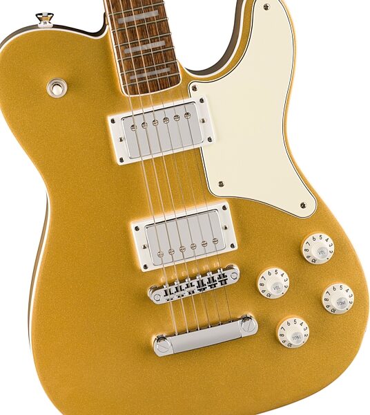 Squier Limited Edition Paranormal Troublemaker Telecaster Deluxe Electric Guitar, Aztec Gold, Action Position Back