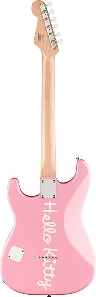 Squier Limited Edition 50th Anniversary Hello Kitty Stratocaster Electric Guitar (with Gig Bag), Action Position Back