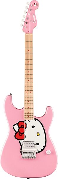 Squier Limited Edition 50th Anniversary Hello Kitty Stratocaster Electric Guitar (with Gig Bag), Action Position Back