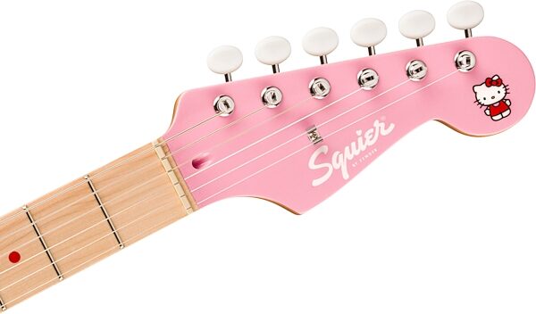 Squier Limited Edition 50th Anniversary Hello Kitty Stratocaster Electric Guitar (with Gig Bag), Action Position Back