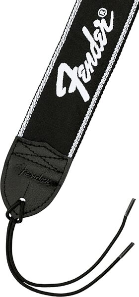 Fender Running Logo Guitar Strap, Black and White, Action Position Back