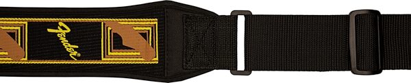 Fender Swell Neoprene Guitar Strap, Black, Yellow, Brown, 2.5 inch, Action Position Back