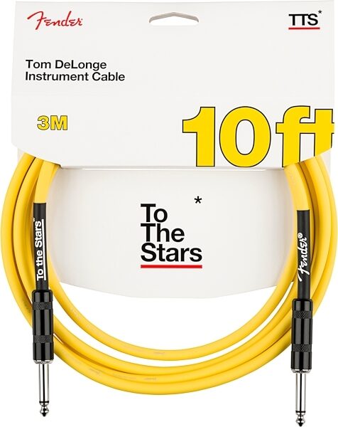 Fender Tom DeLonge To The Stars Instrument Cable, Graffiti Yellow, 10 foot, Action Position Back