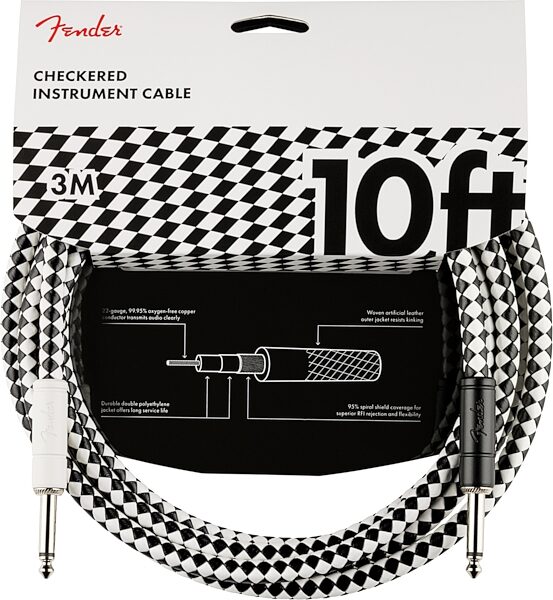 Fender Tom DeLonge To The Stars Instrument Cable, Checkerboard, Action Position Back