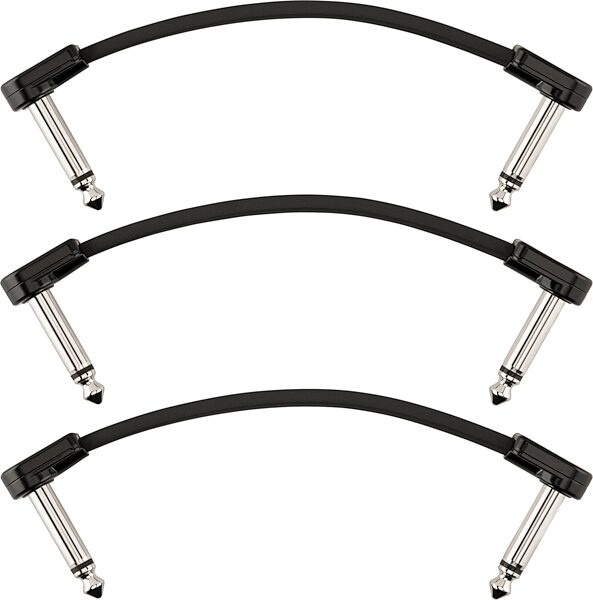 Fender Blockchain Patch Cable Kit, Black, 3-pack, 4 inch, Action Position Back
