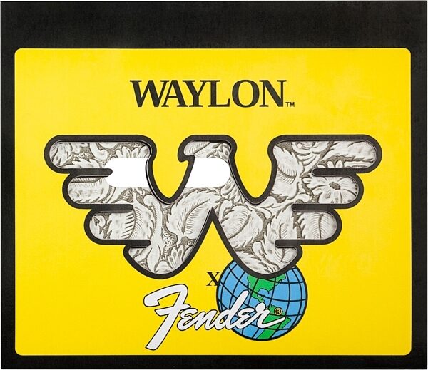 Fender Waylon Jennings Telecaster Leather Pickguard, White, Action Position Back