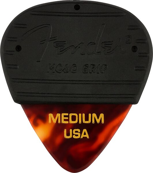 Fender Mojo Grip Celluloid Guitar Picks (3-Pack), Tortoise Shell, Medium, Action Position Front