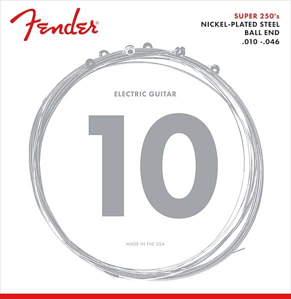 Fender Super 250s Electric Guitar Strings, 10-46, 250R, Action Position Back
