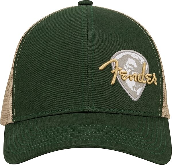 Fender Globe Pick Patch Hat, Green-Khaki, Action Position Back