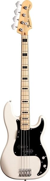 Fender '70s Classic Precision Electric Bass, Maple Fingerboard with Gig Bag, Olympic White