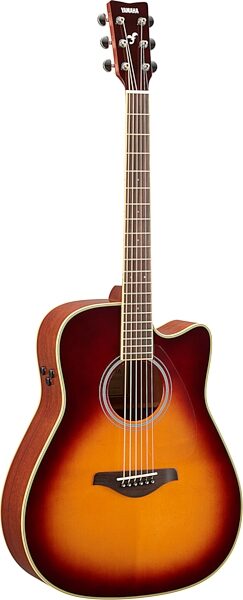 Yamaha FGC-TA Cutaway TransAcoustic Guitar, Sunburst, Action Position Back